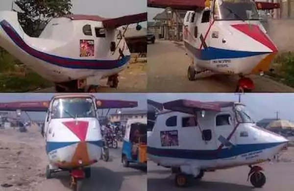 WOW!!! See How This Nigerian Man Turned Keke Napep Into ‘Helicopter’ [See Photo]